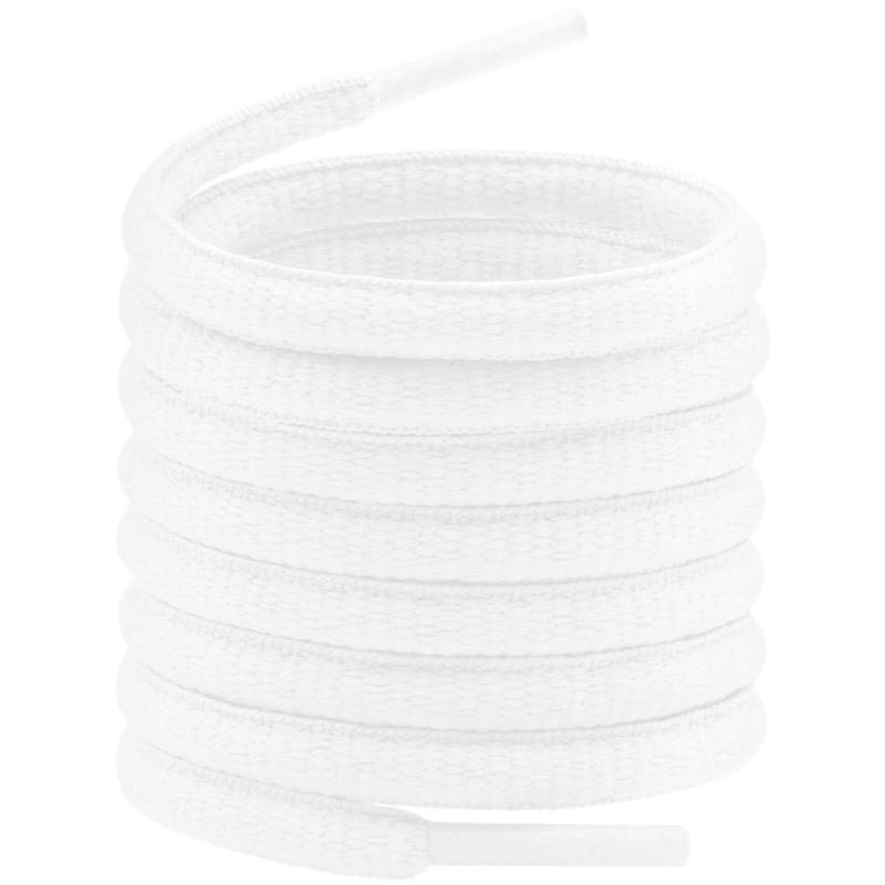 YFINE Oval Sports Shoe Laces: 2 Pairs 51 Inch White Half Round Shoelaces for Sneaker Athletic Shoes - Image 1